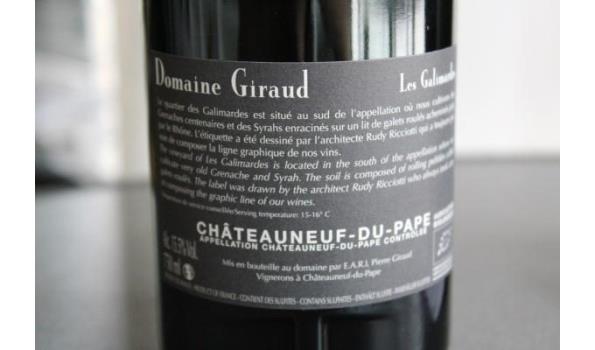 3 flessen à 75cl rode wijn, Domaine Giraud, Les Galimardes, Chateauneuf-Du-Pape, 2017